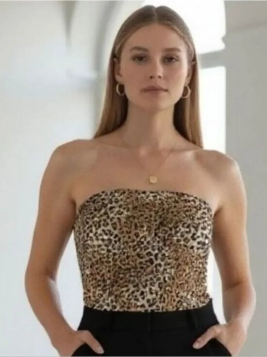 Lizette Collection Tops - LC | Lizette Collection Sleeveless Bodysuit Top Leopard Print M